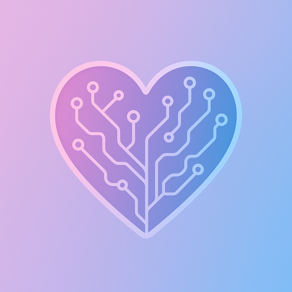 Abstract heart-circuit motif representing emotion and computation
